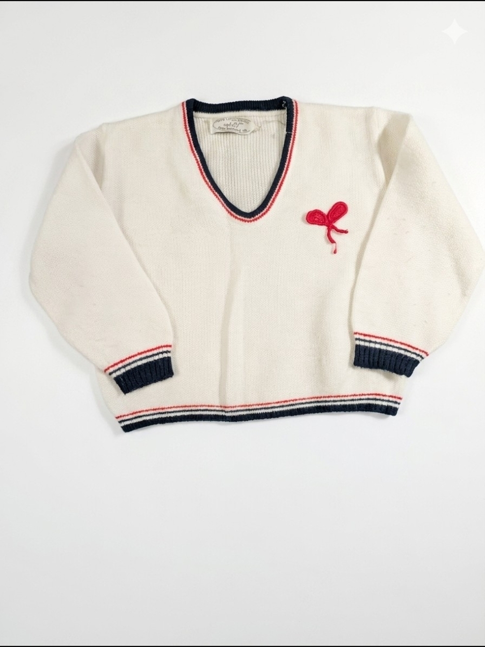 Vintage Robinit by May Knitting Co. V-Neck Sweater | 100% Orlon Acrylic 2T